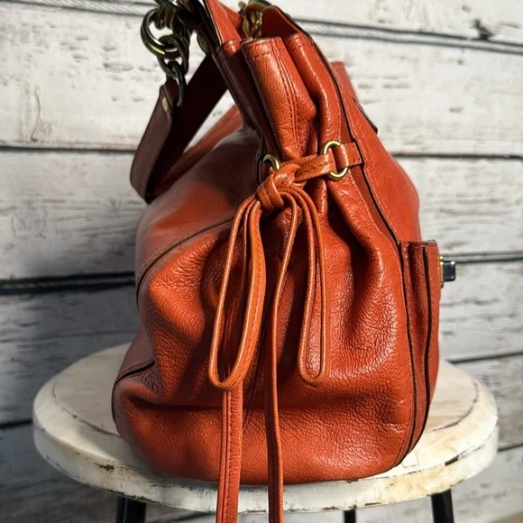 Coach Flagship Chelsea Curry Orange Leather Shoulder Bag - Picture 7 of 16